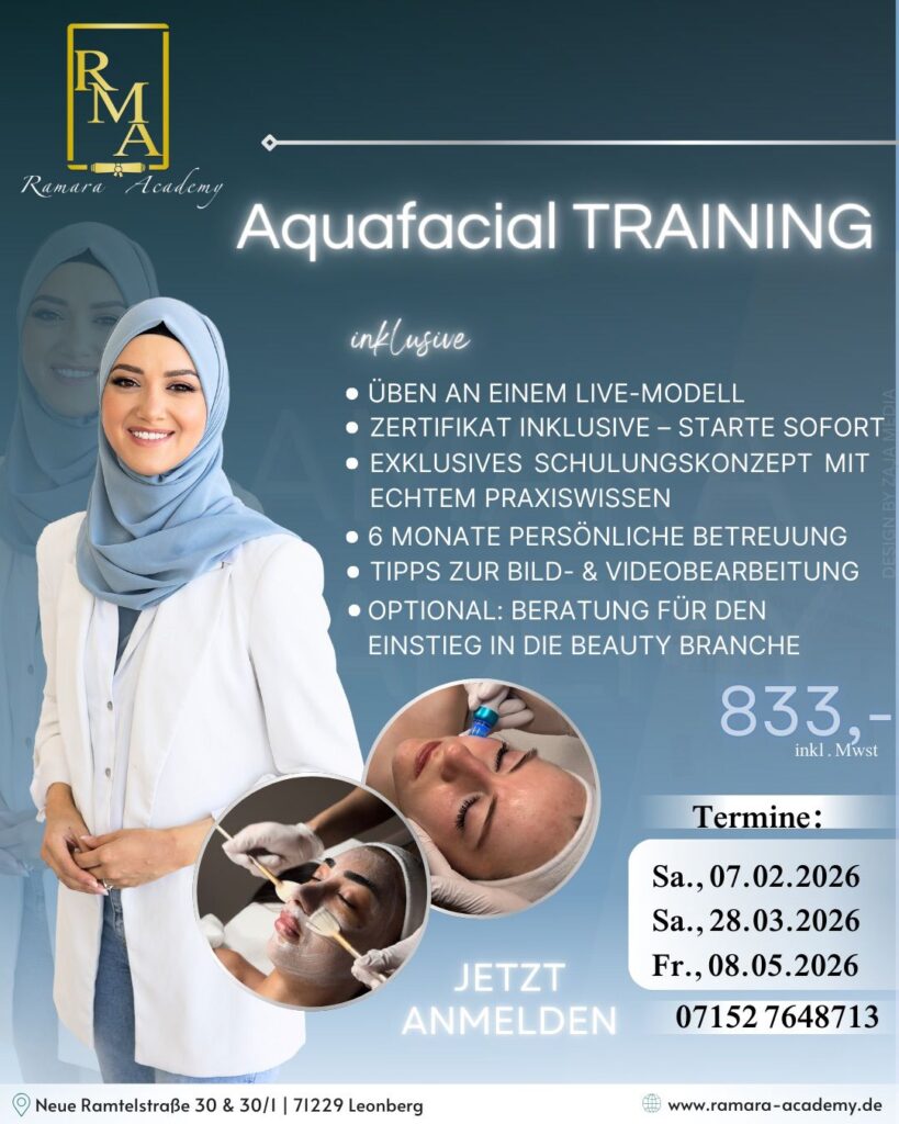 Aquafacial Schulung Leonberg Gesichtsbehandlung Schulung Leonberg Kosmetikschulung Leonberg